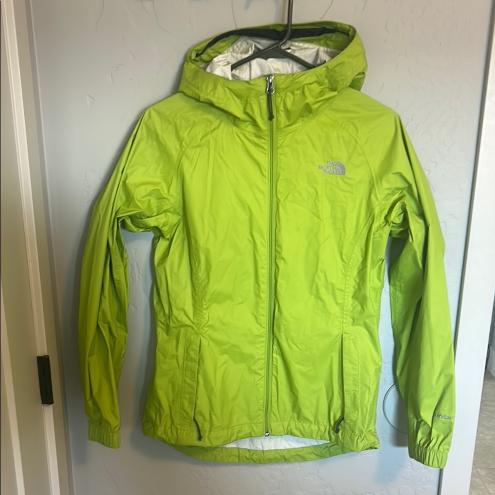 The North Face Lime Green Women's Hooded Rain Jacket